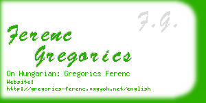 ferenc gregorics business card